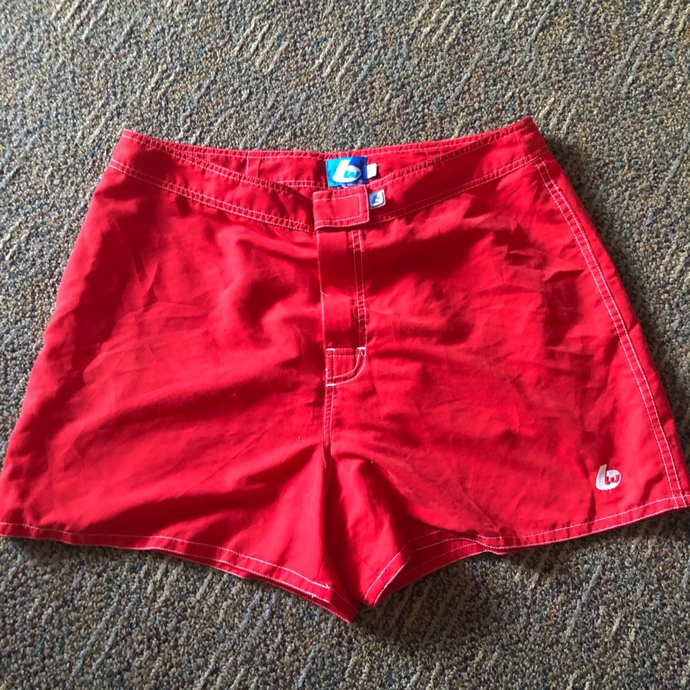 BW Sports red swim shorts size 12